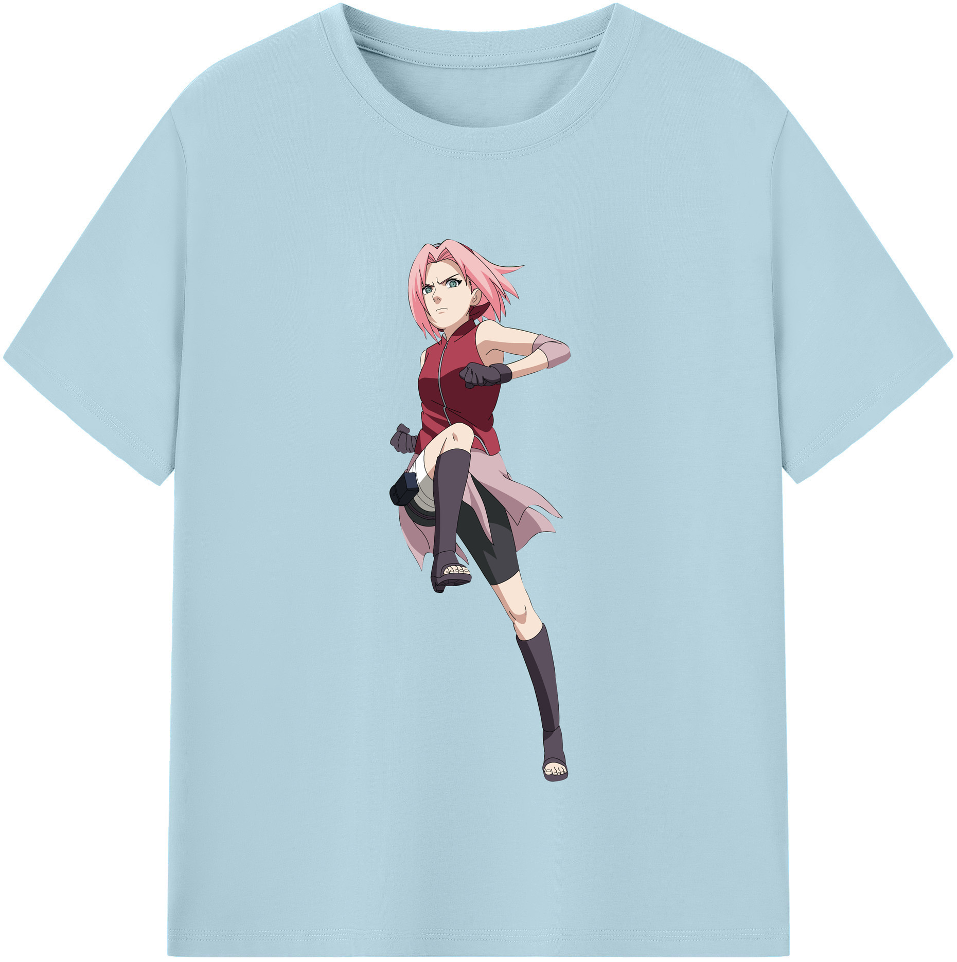 （画像用） NARUTO -ナルト- 春野サクラ Haruno Sakura 綿100％半袖Tシャツ（フロントプリント）